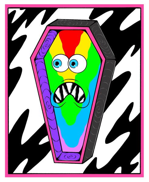 Rainbow coffin print